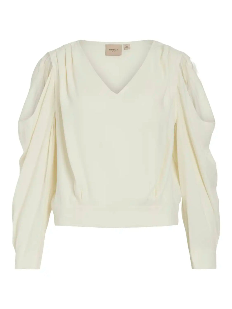 Blouse épaules ajourées Rouge by Vila Vijohanne Birch