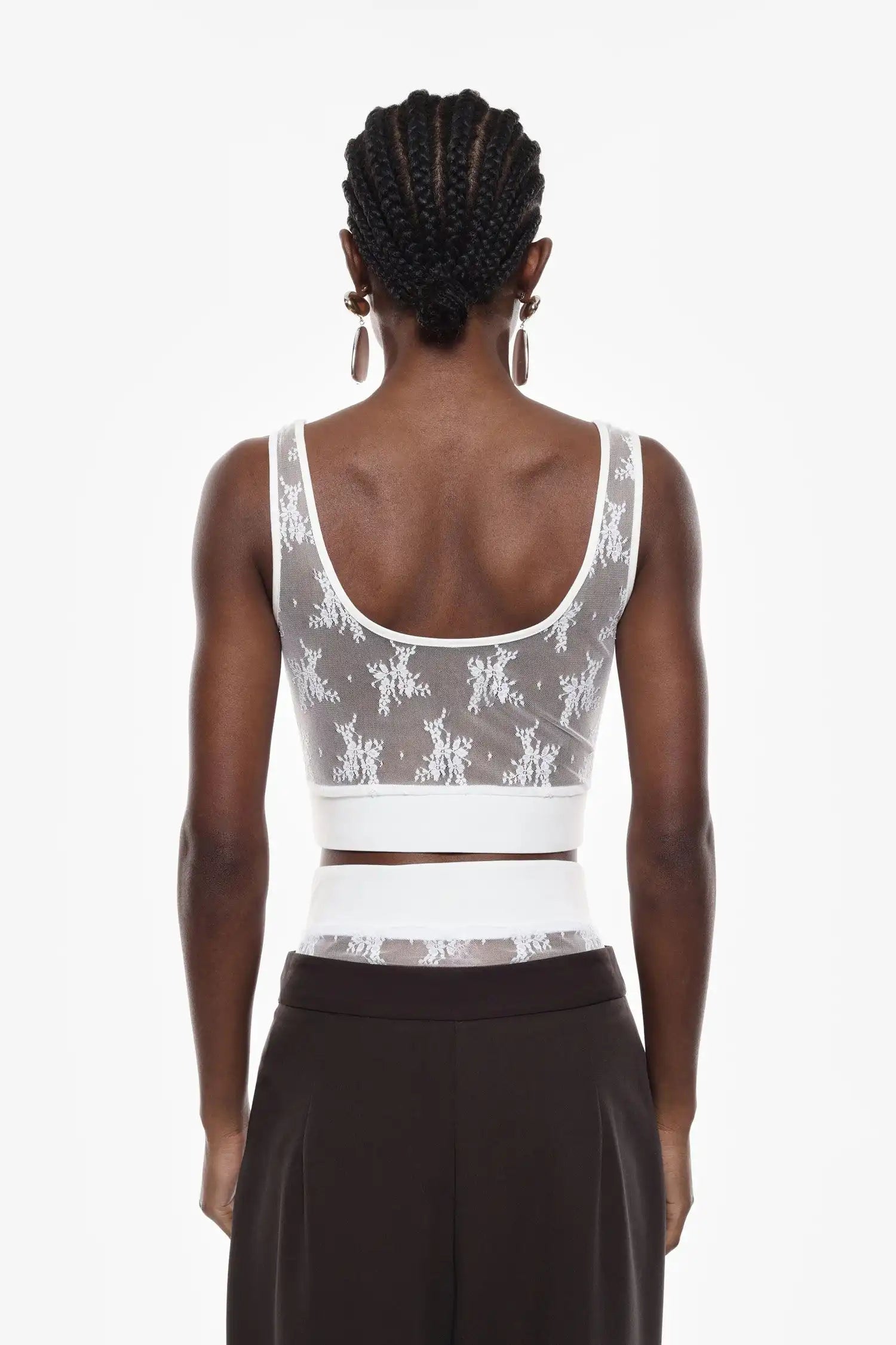 Top Imperial en dentelle Bianco