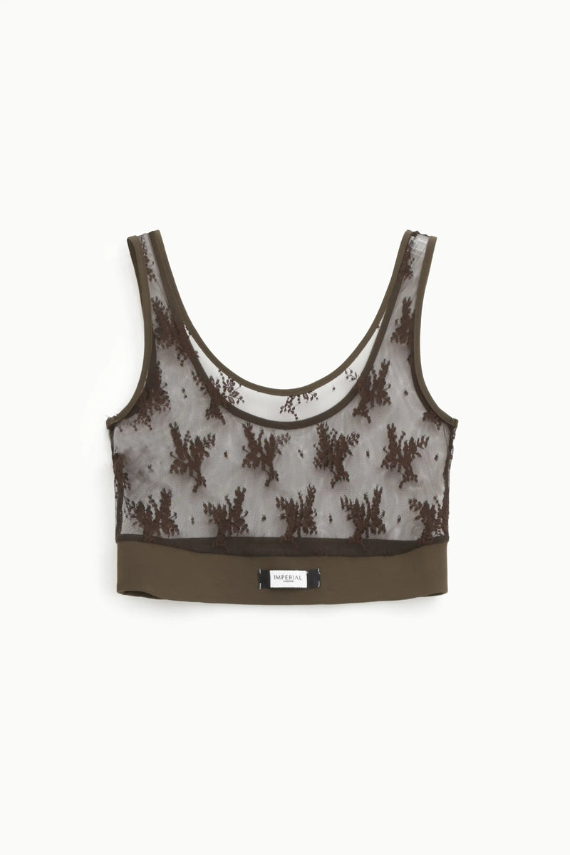 Top Imperial en dentelle Cioccolato