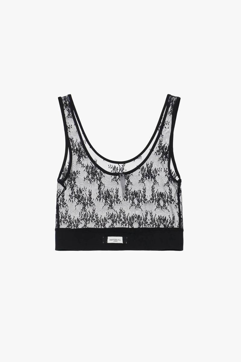 Top Imperial en dentelle Nero