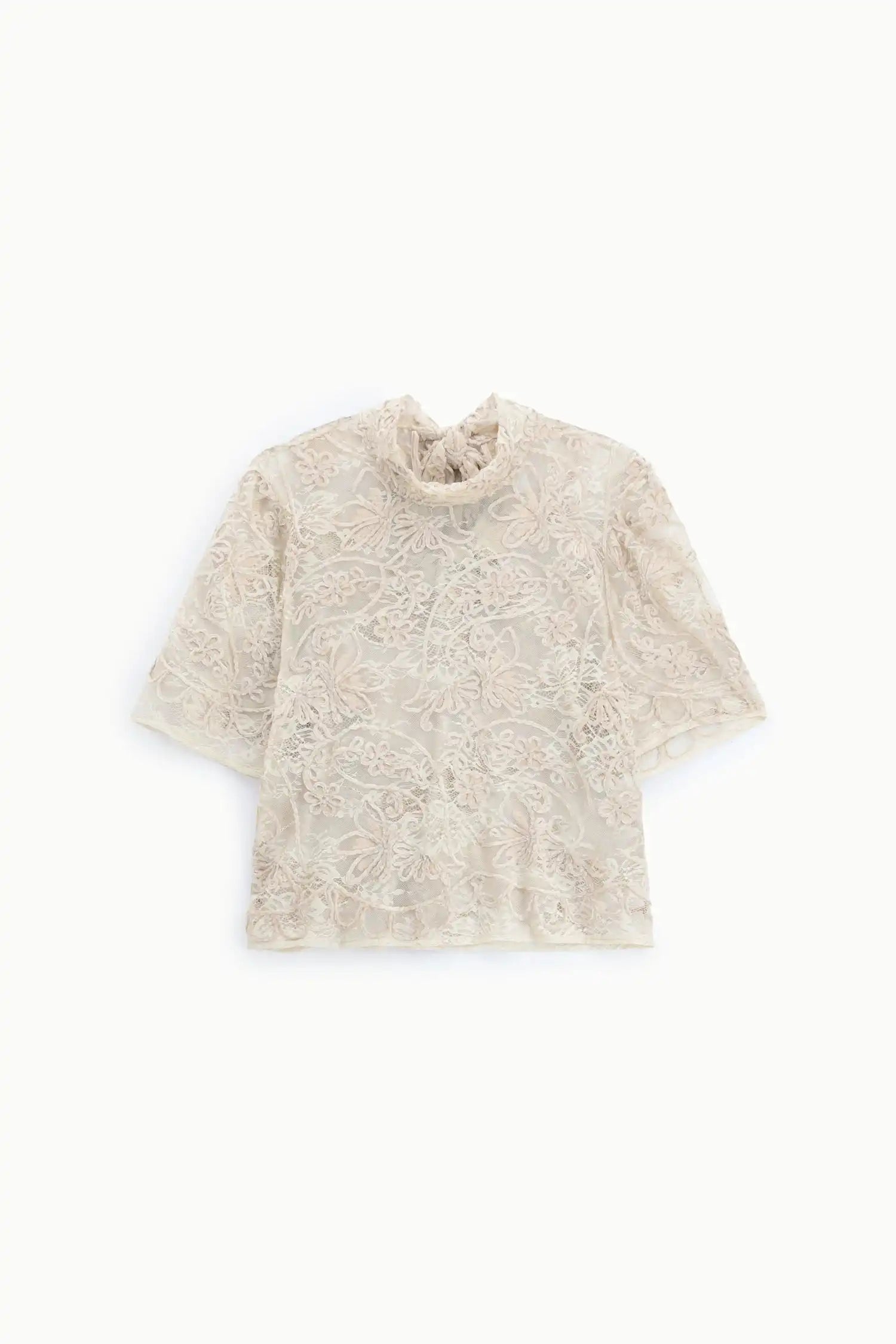 Top Imperial dentelle et broderies Burro