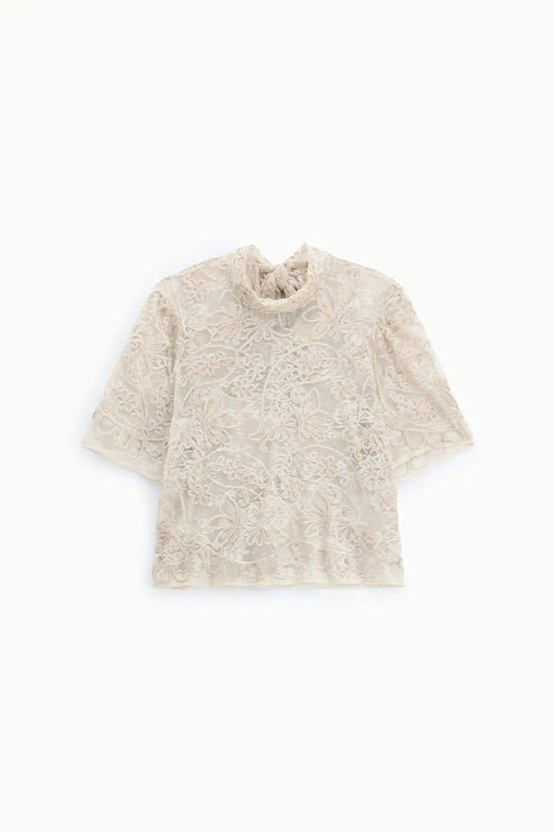 Top Imperial dentelle et broderies Burro