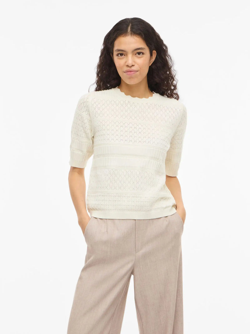 Pull à manches courtes Vila Whisper White