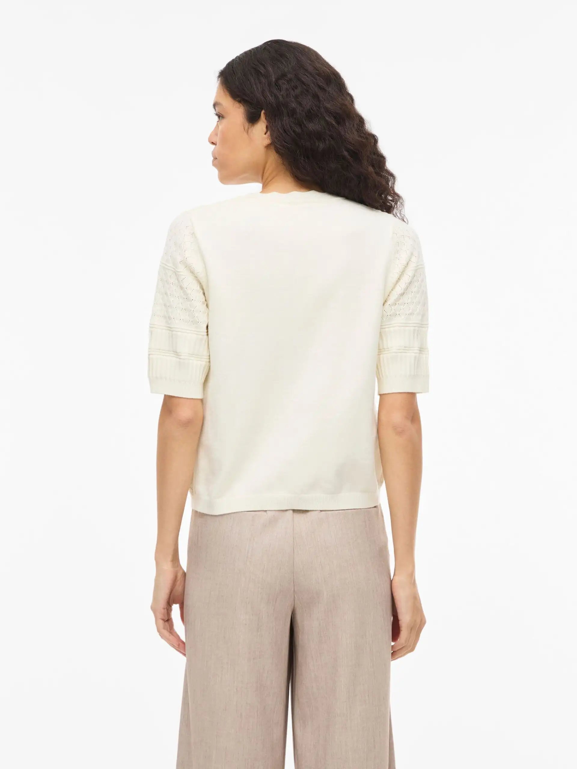Pull à manches courtes Vila Whisper White