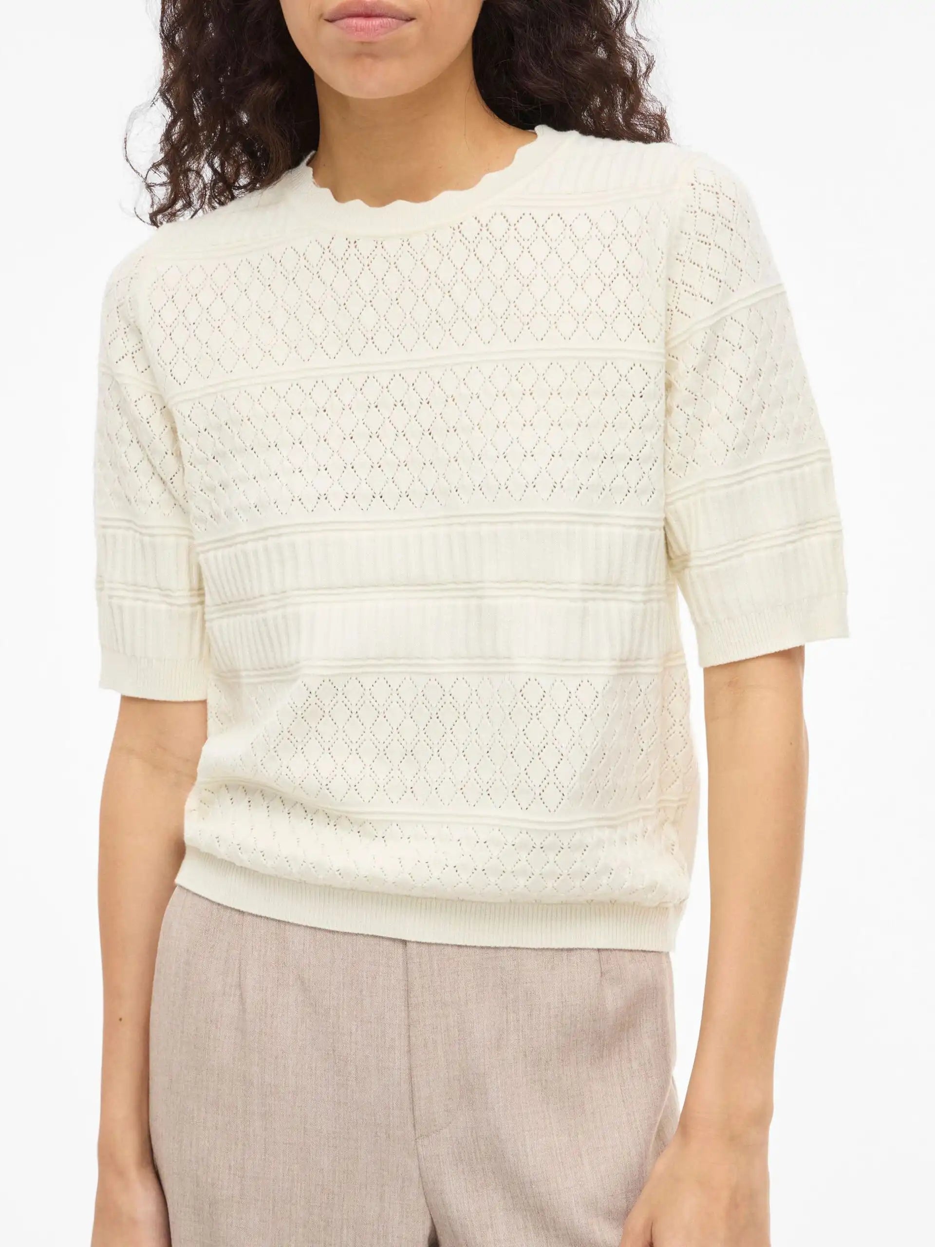 Pull à manches courtes Vila Whisper White