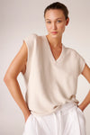 Top Liv Bergen V-shirt Dirty White