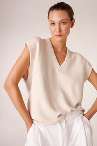 Top Liv Bergen V-shirt Dirty White