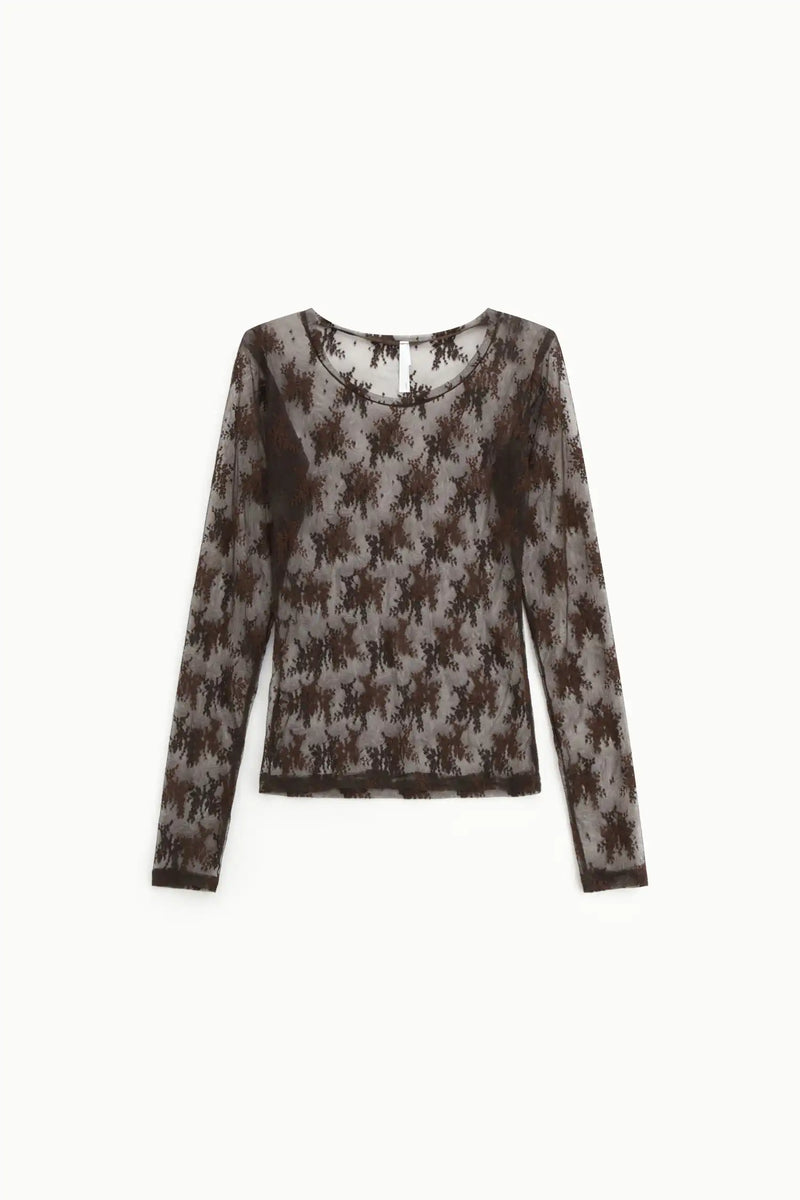 Top Imperial manches longues en dentelle Cioccolato