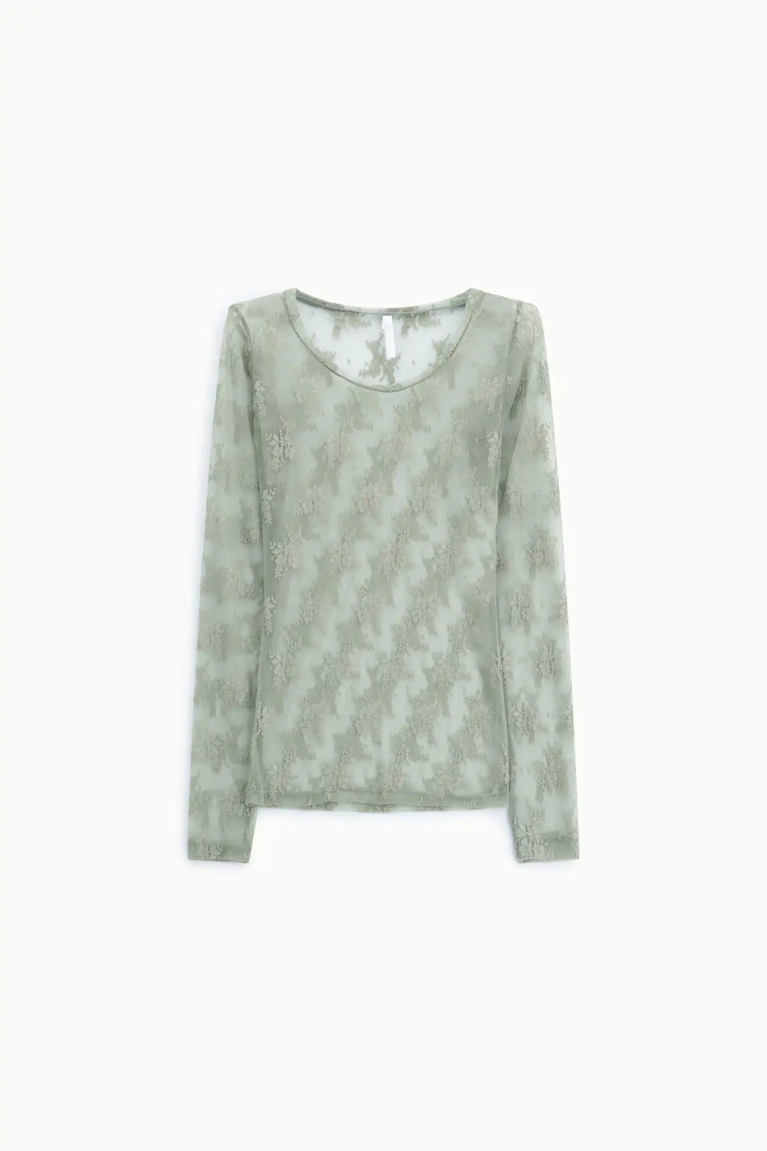 Top Imperial manches longues en dentelle Sea Grass