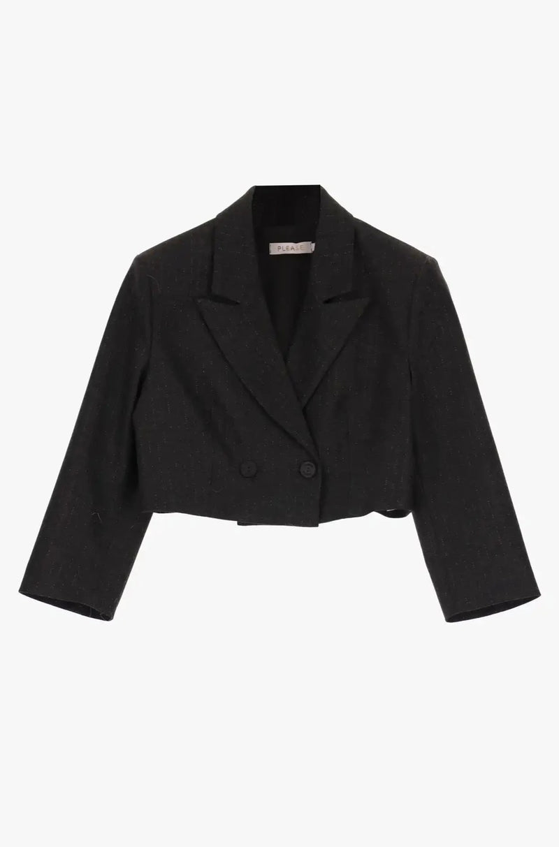 Veste Blazer court Please deux bouton Grigio Antracite