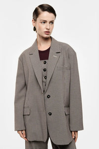 Blazer Oversize Imperial à carreaux Beige/Moro