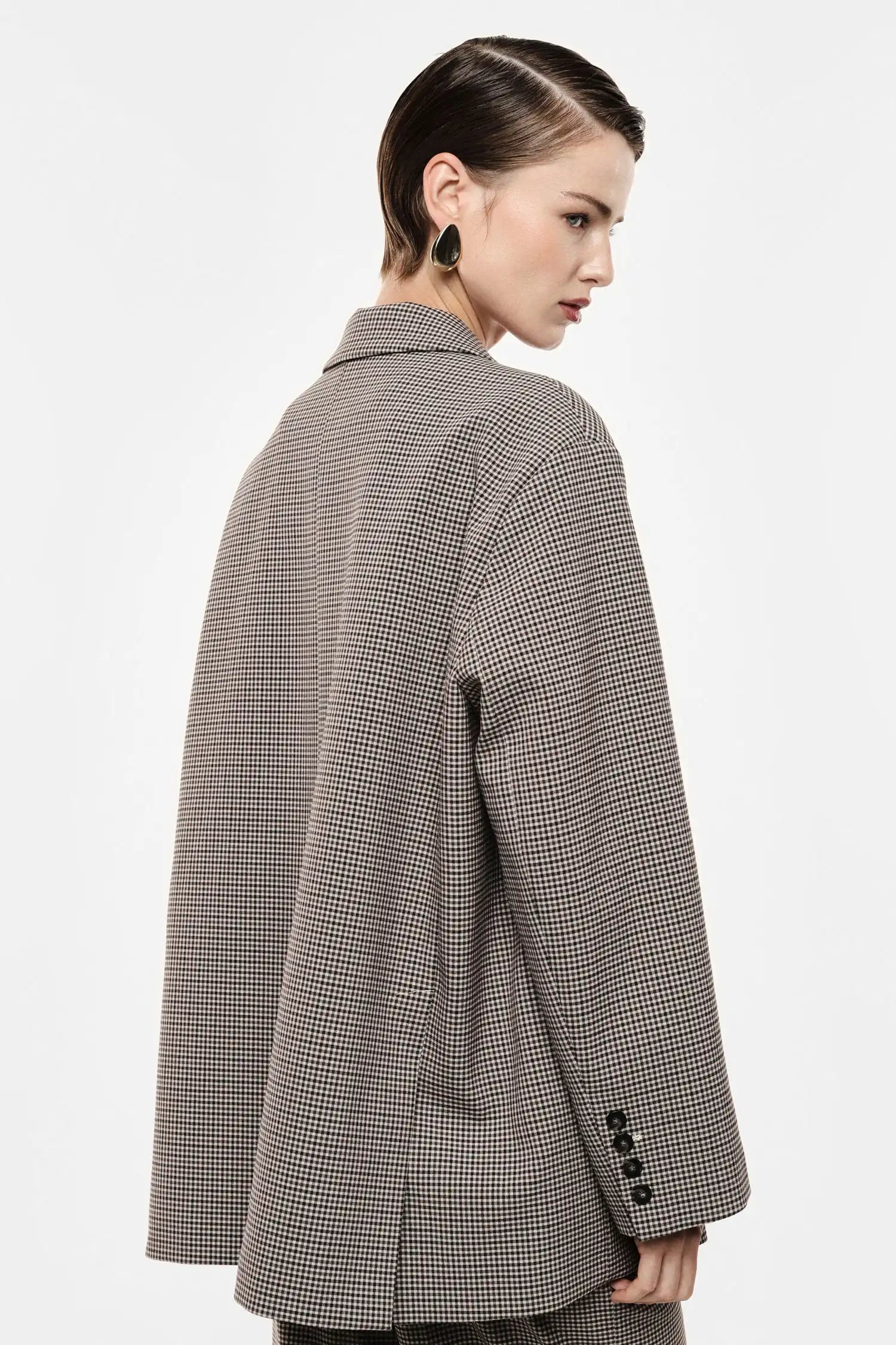 Blazer Oversize Imperial à carreaux Beige/Moro