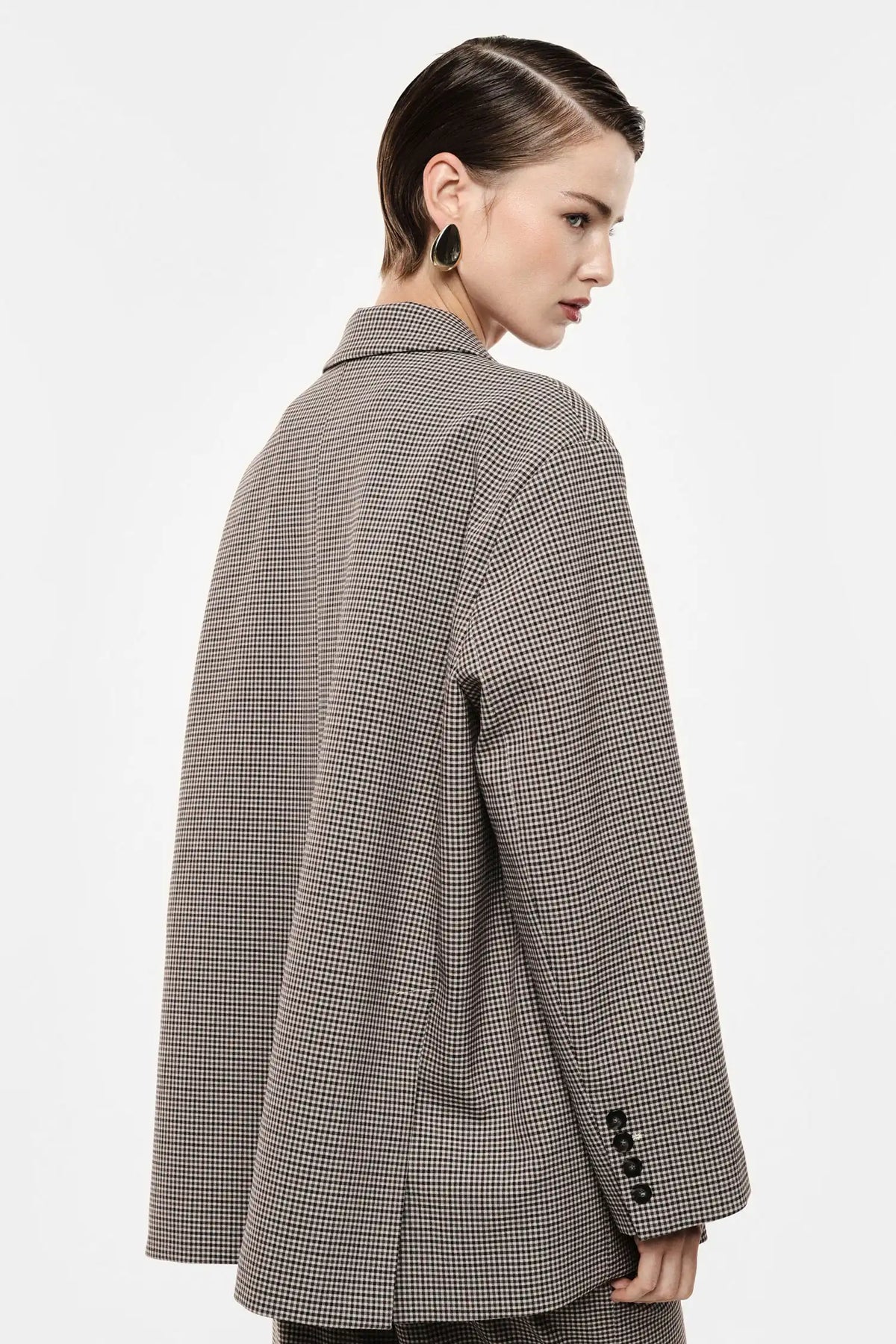Blazer Oversize Imperial à carreaux Beige/Moro