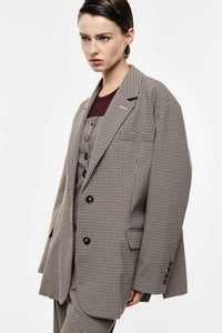 Blazer Oversize Imperial à carreaux Beige/Moro