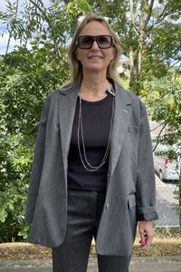 Blazer Oversize Imperial à rayures irisé Grigio