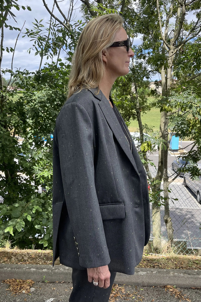Blazer Oversize Imperial à rayures irisé Grigio