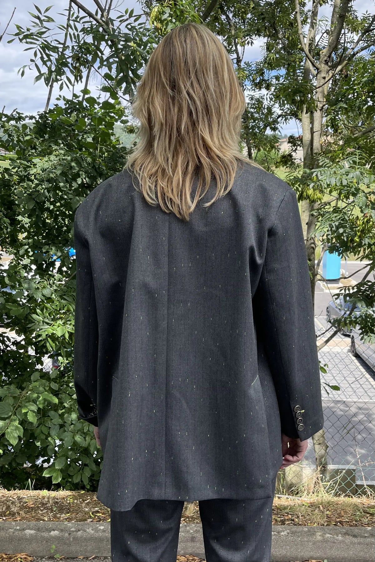 Blazer Oversize Imperial à rayures irisé Grigio