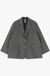 Blazer Oversize Imperial à rayures irisé Grigio