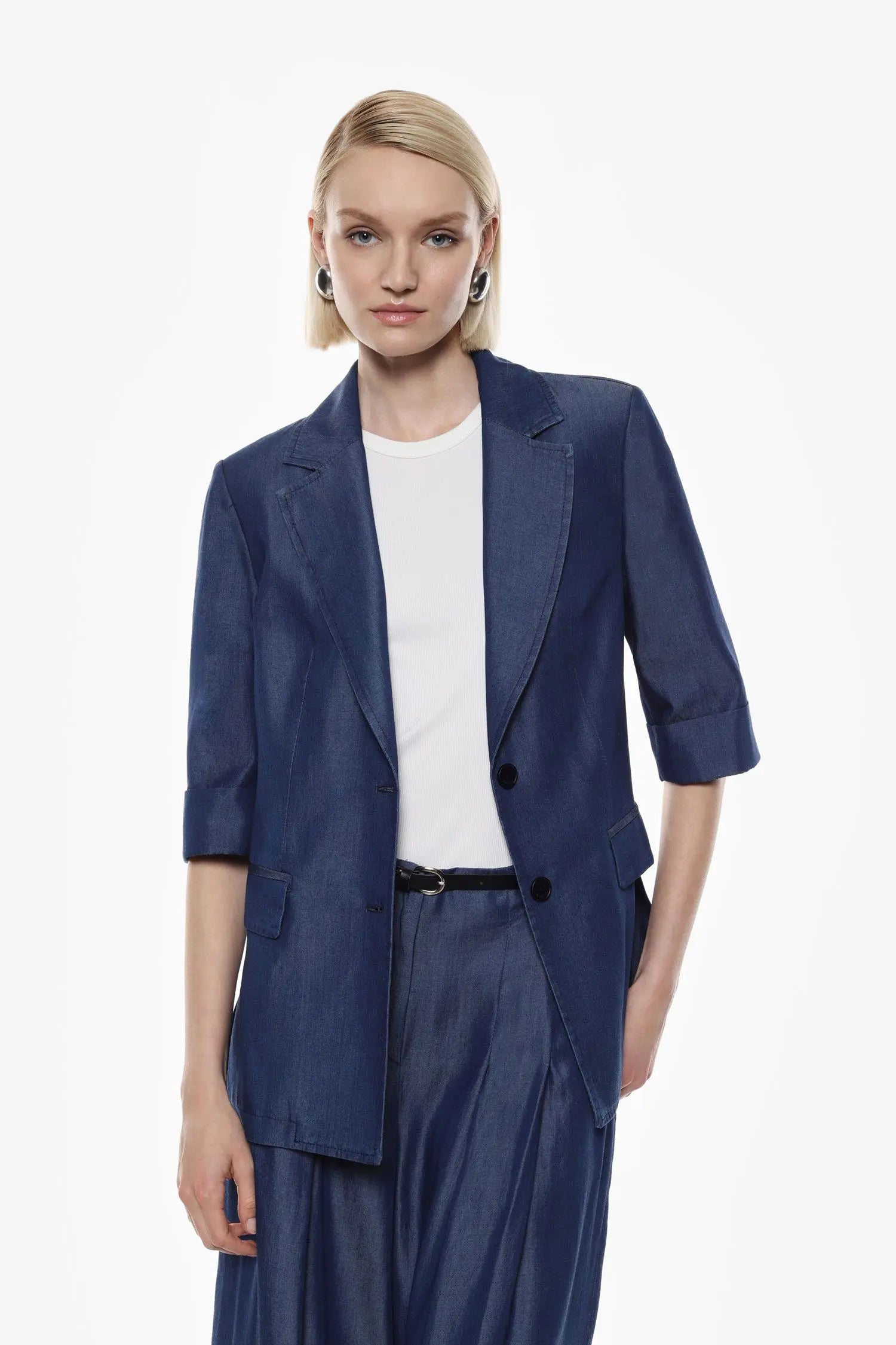 Blazer Imperial manches mi-longues Blu Denim
