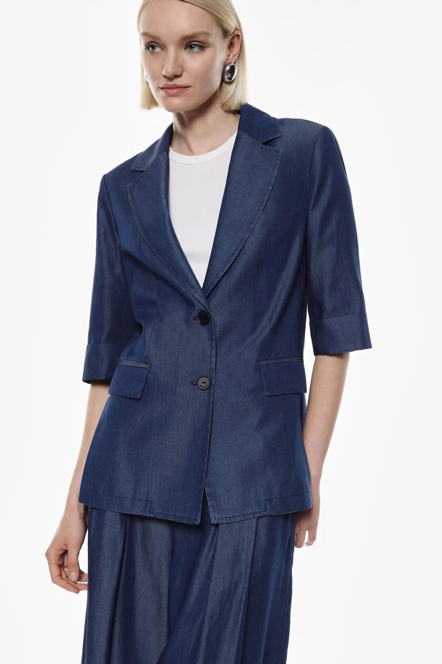 Blazer Imperial manches mi-longues Blu Denim