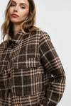 Veste Please à carreaux avec poches Marrone