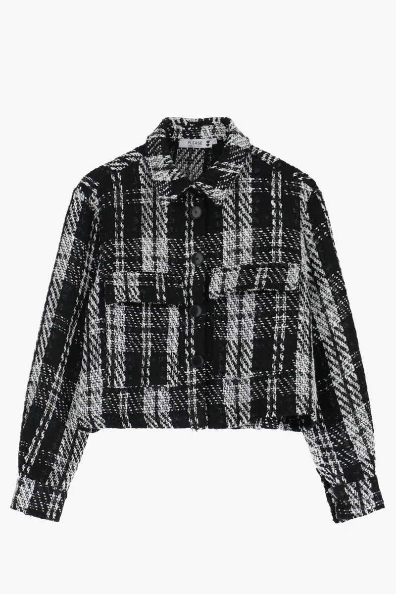 Veste Please en tweed avec poches Nero