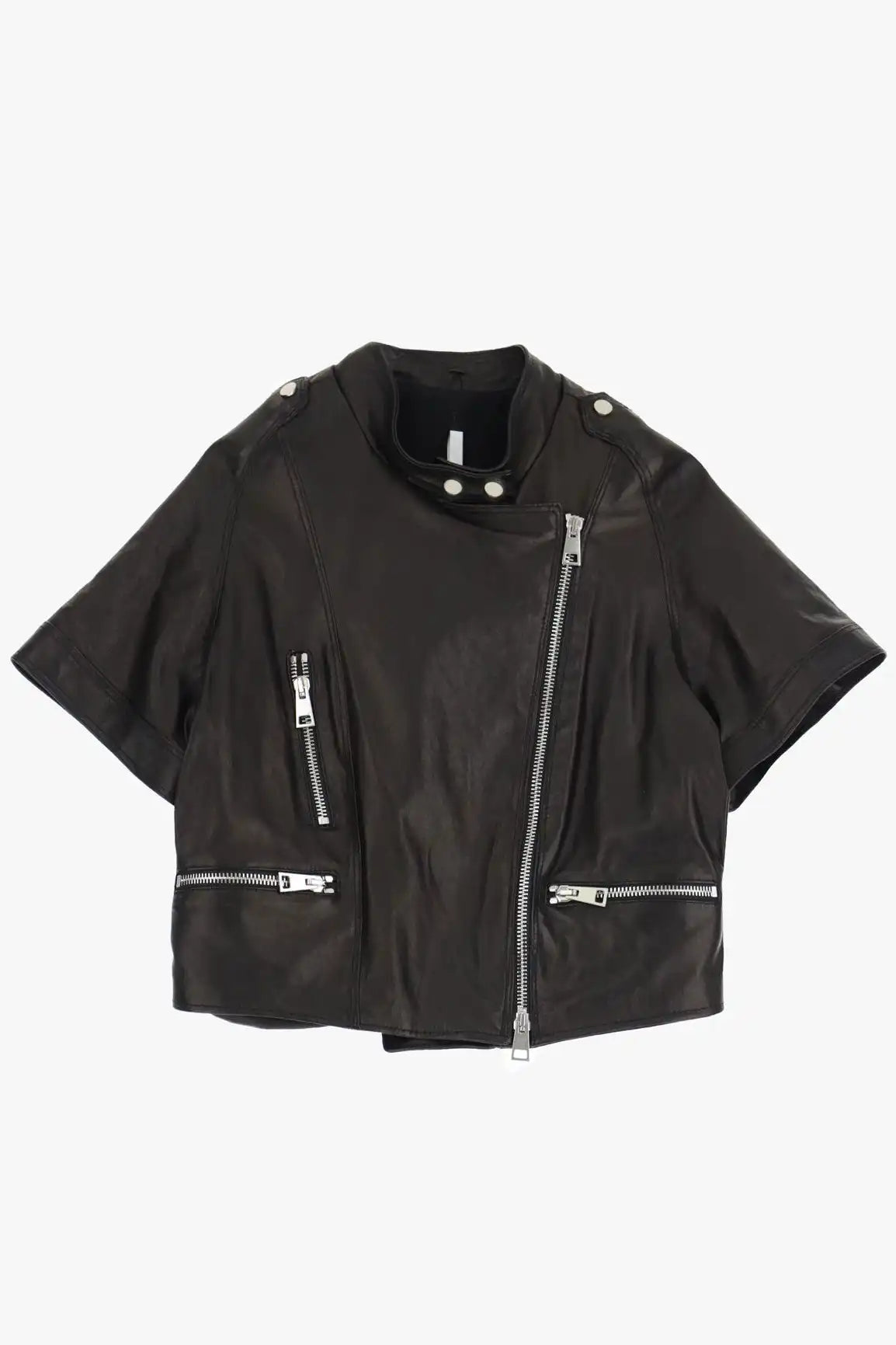 Blouson manches courtes Imperial en cuir Nero