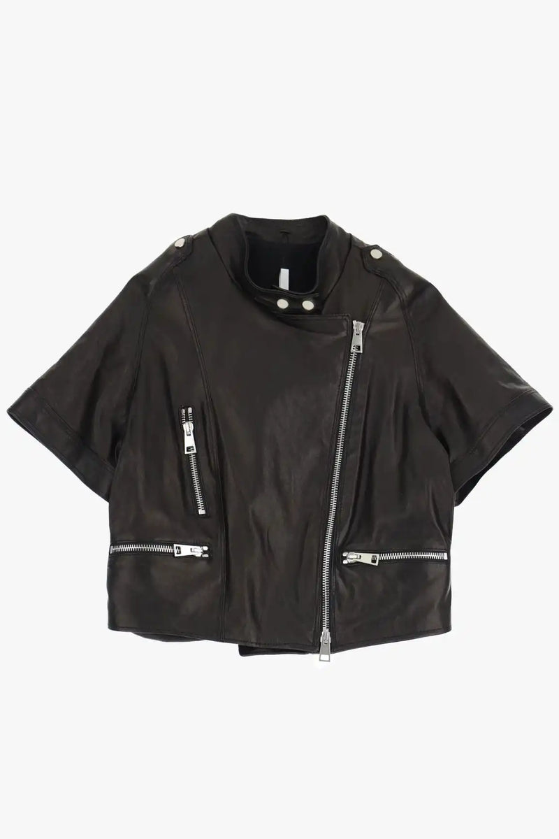 Blouson manches courtes Imperial en cuir Nero