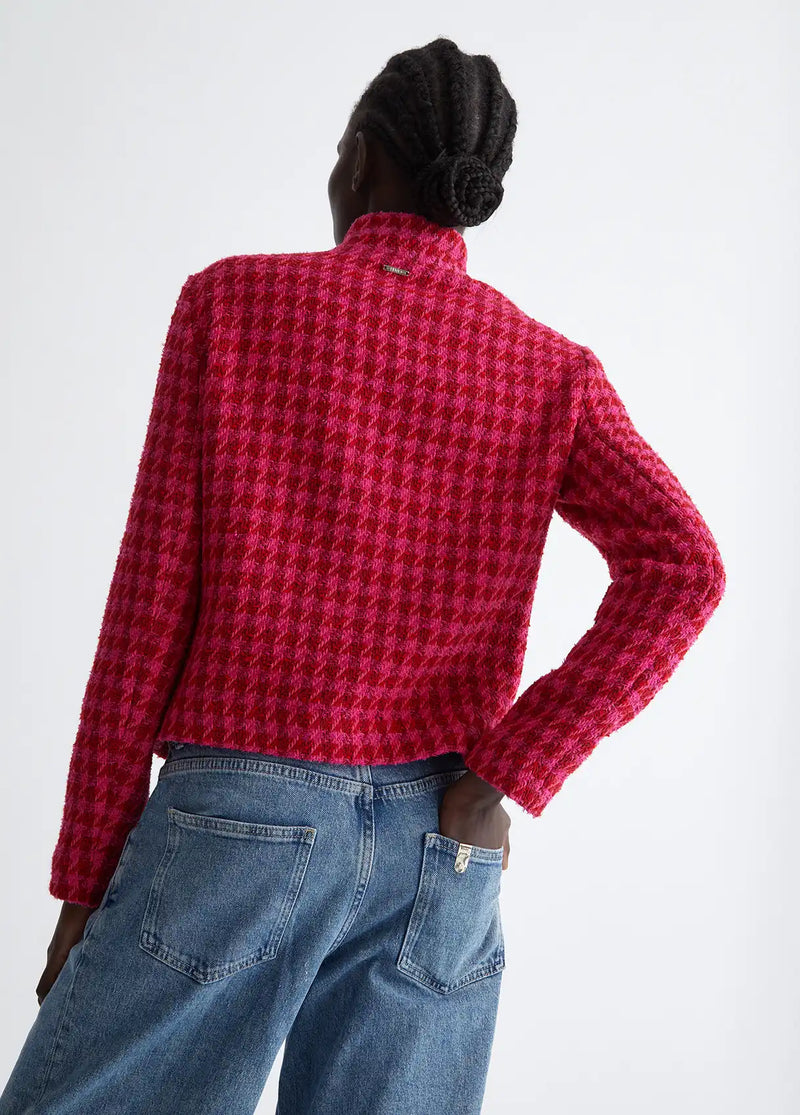 Veste Liu Jo pied-de-poule Dark fuxia