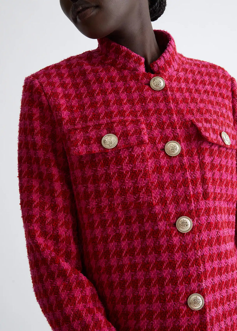 Veste Liu Jo pied-de-poule Dark fuxia