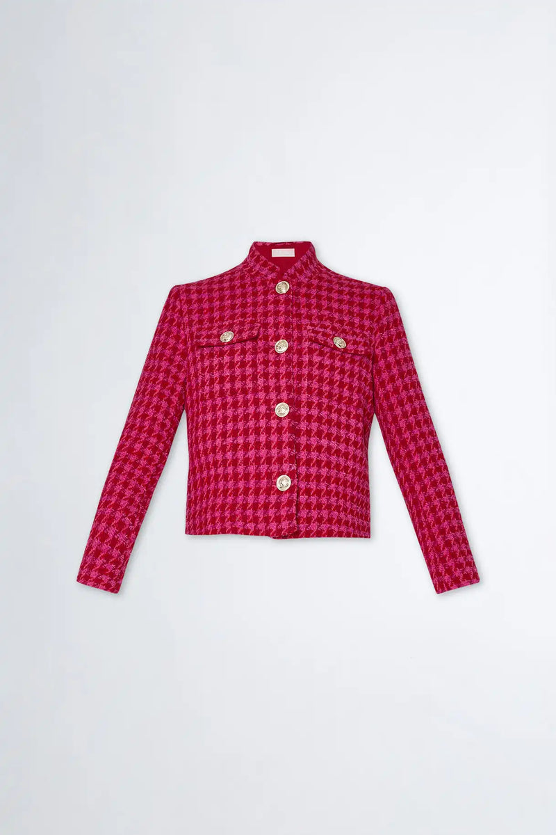 Veste Liu Jo pied-de-poule Dark fuxia