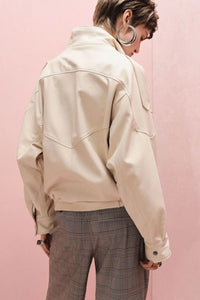 Veste en cuir Imperial col montant Burro