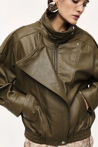 Veste en cuir Imperial col montant Militare
