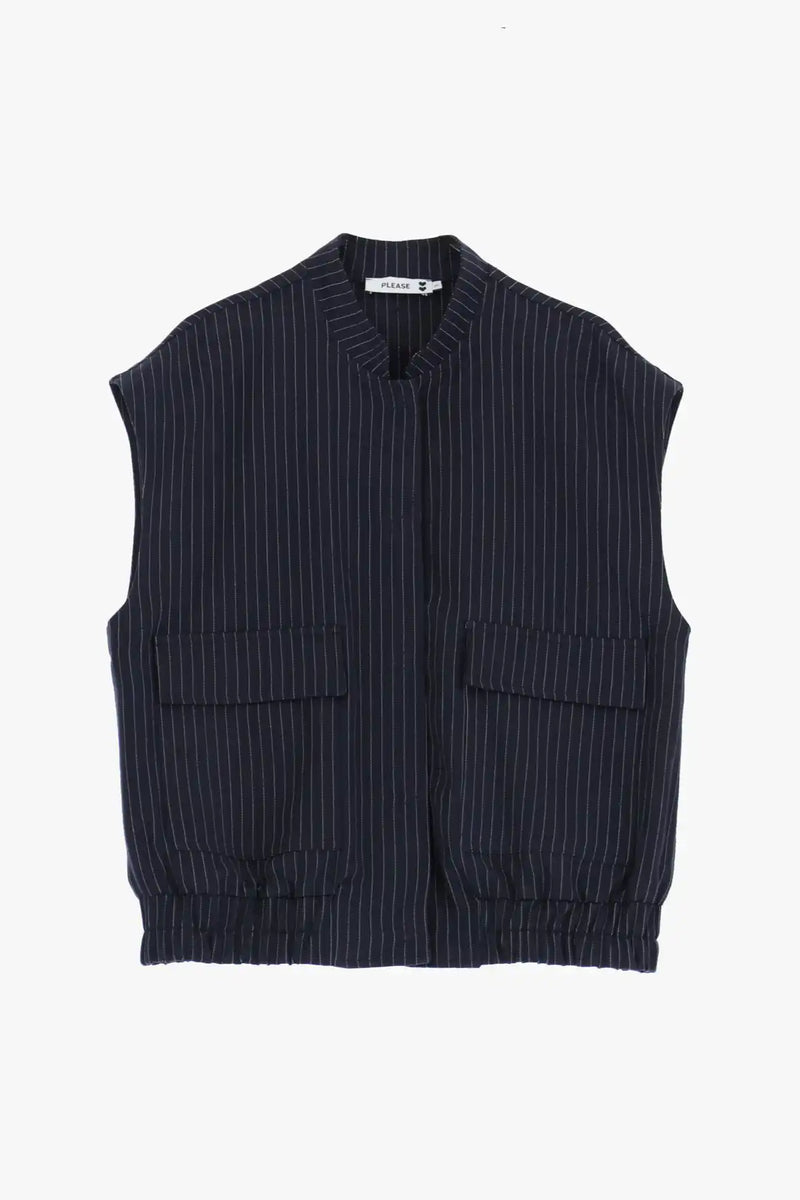 Gilet Please Rayures Blu