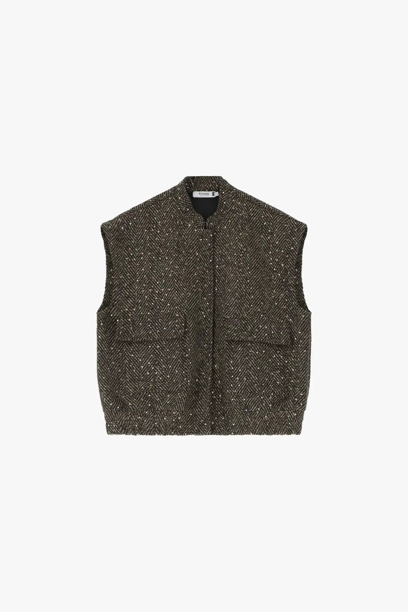 Gilet Please Tweed et Sequins Moro