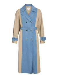 Trench Vila bi-matières Vibera Medium Blue Denim