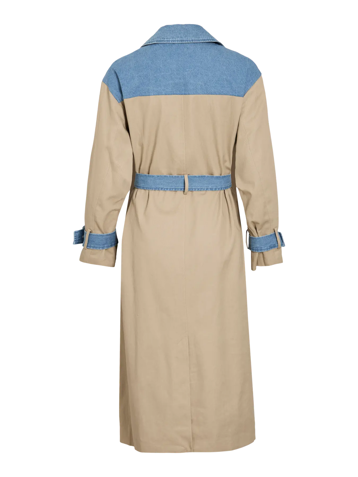Trench Vila bi-matières Vibera Medium Blue Denim