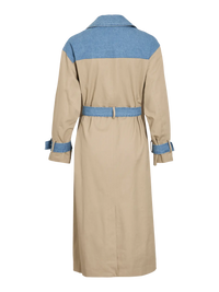 Trench Vila bi-matières Vibera Medium Blue Denim