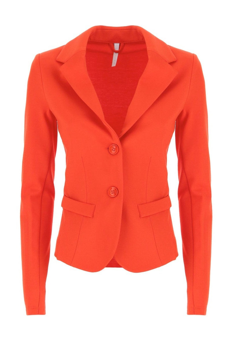 Blazer Impérial orange (corail), fermeture deux boutons.
