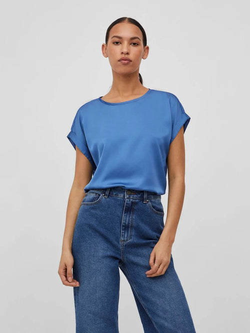 T Shirt Vila Viellette Satin Federal Blue