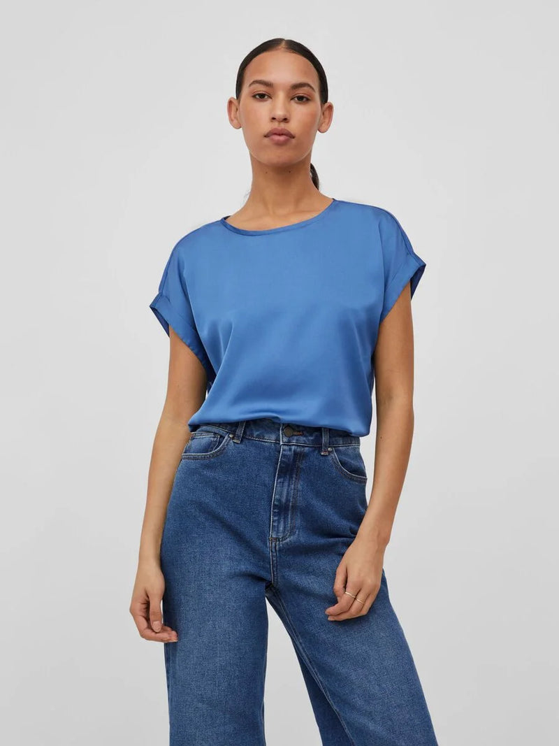 T Shirt Vila Viellette Satin Federal Blue
