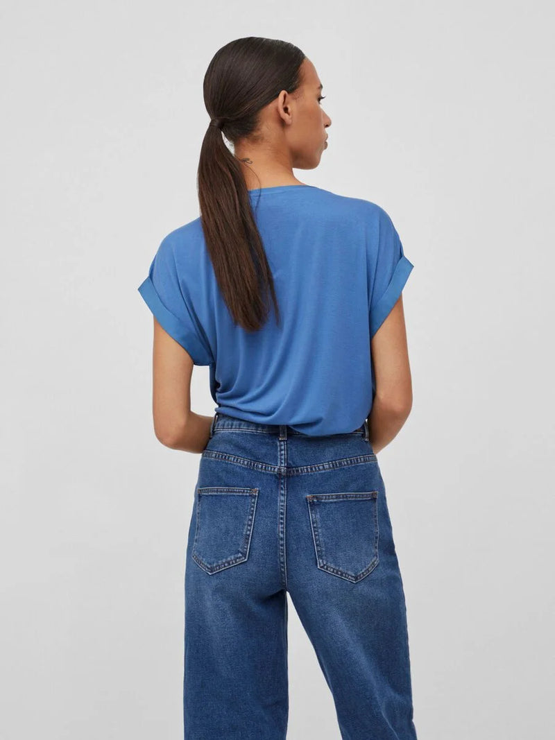 T Shirt Vila Viellette Satin Federal Blue