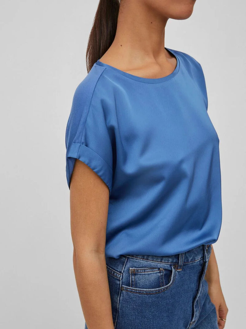 T Shirt Vila Viellette Satin Federal Blue