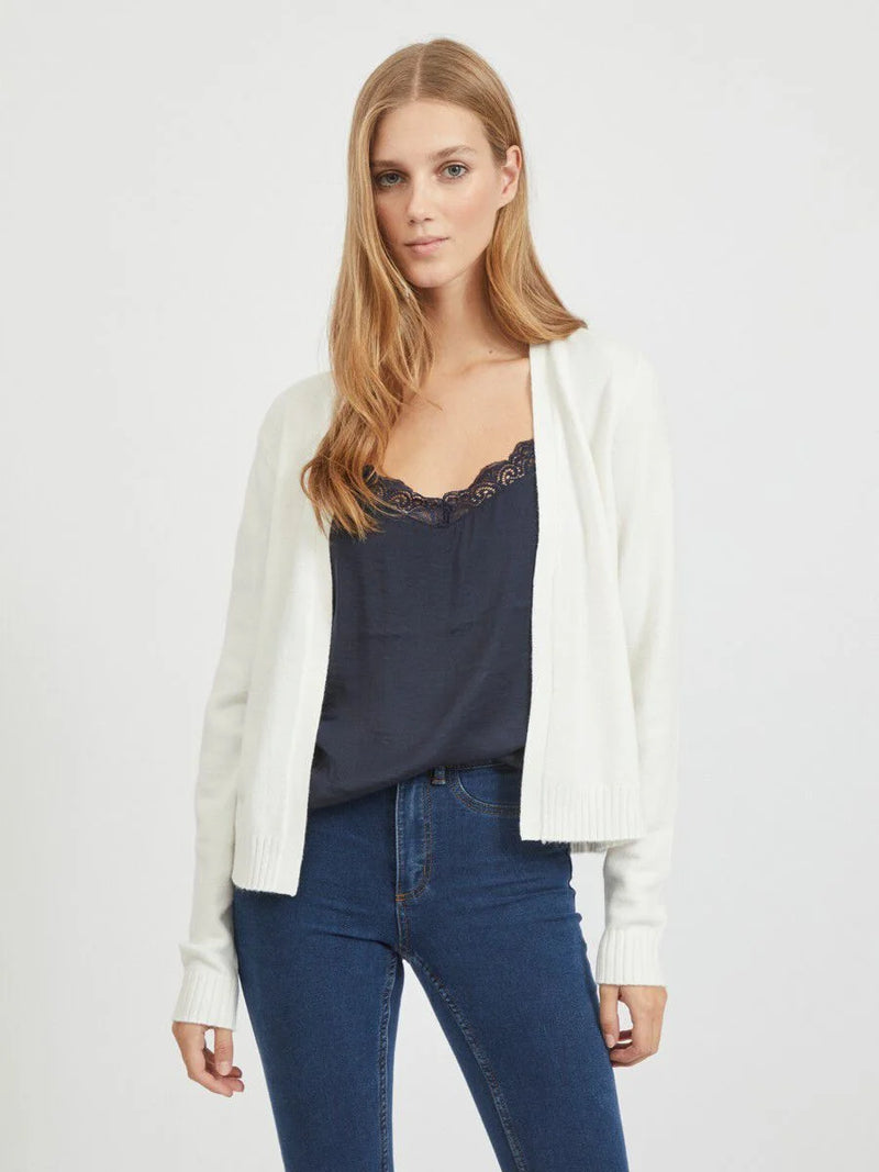 Cardigan Vila Viril Short White Alyssum