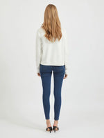 Cardigan Vila Viril Short White Alyssum