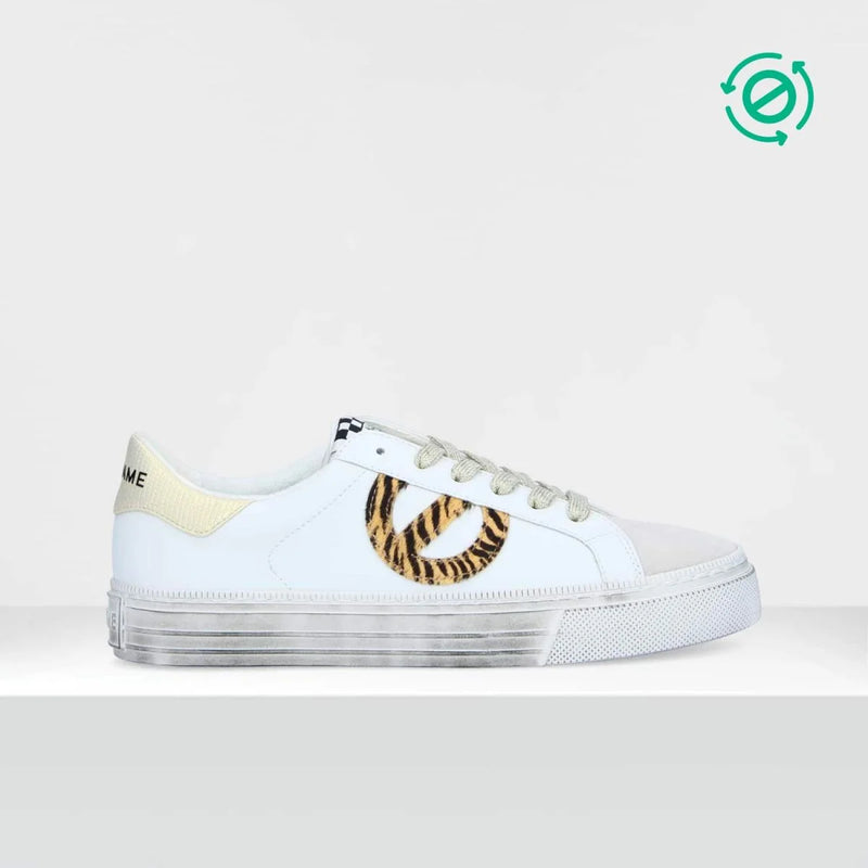 Baskets No Name Strike Side Nappa/P.Zebra White/Natural