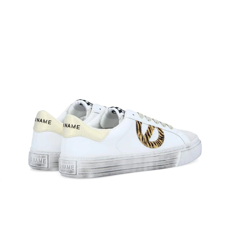Baskets No Name Strike Side Nappa/P.Zebra White/Natural