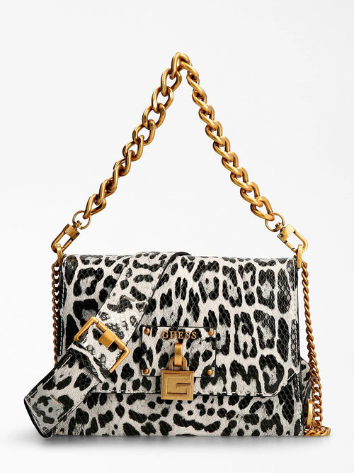 Sac à bandoulière Guess Centre stage animal Black White Léopard
