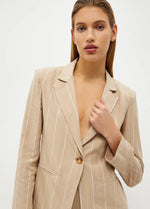 Blazer à rayures Liu Jo en lin mélangé Sable