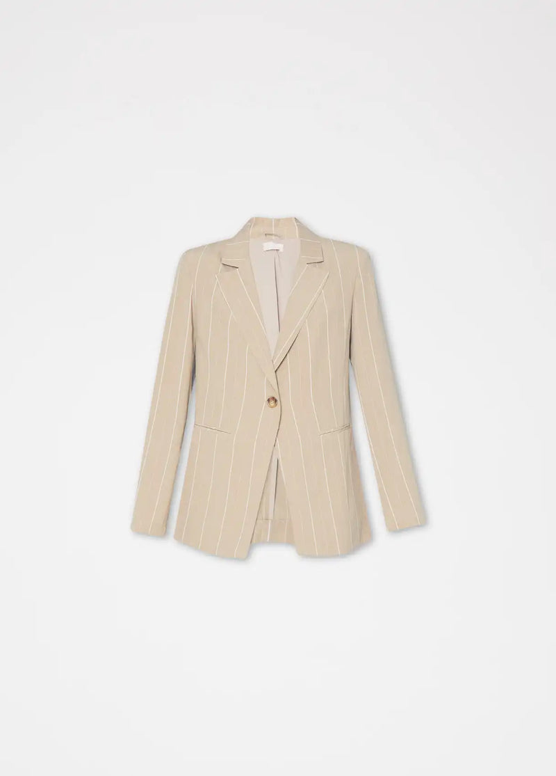 Blazer à rayures Liu Jo en lin mélangé Sable